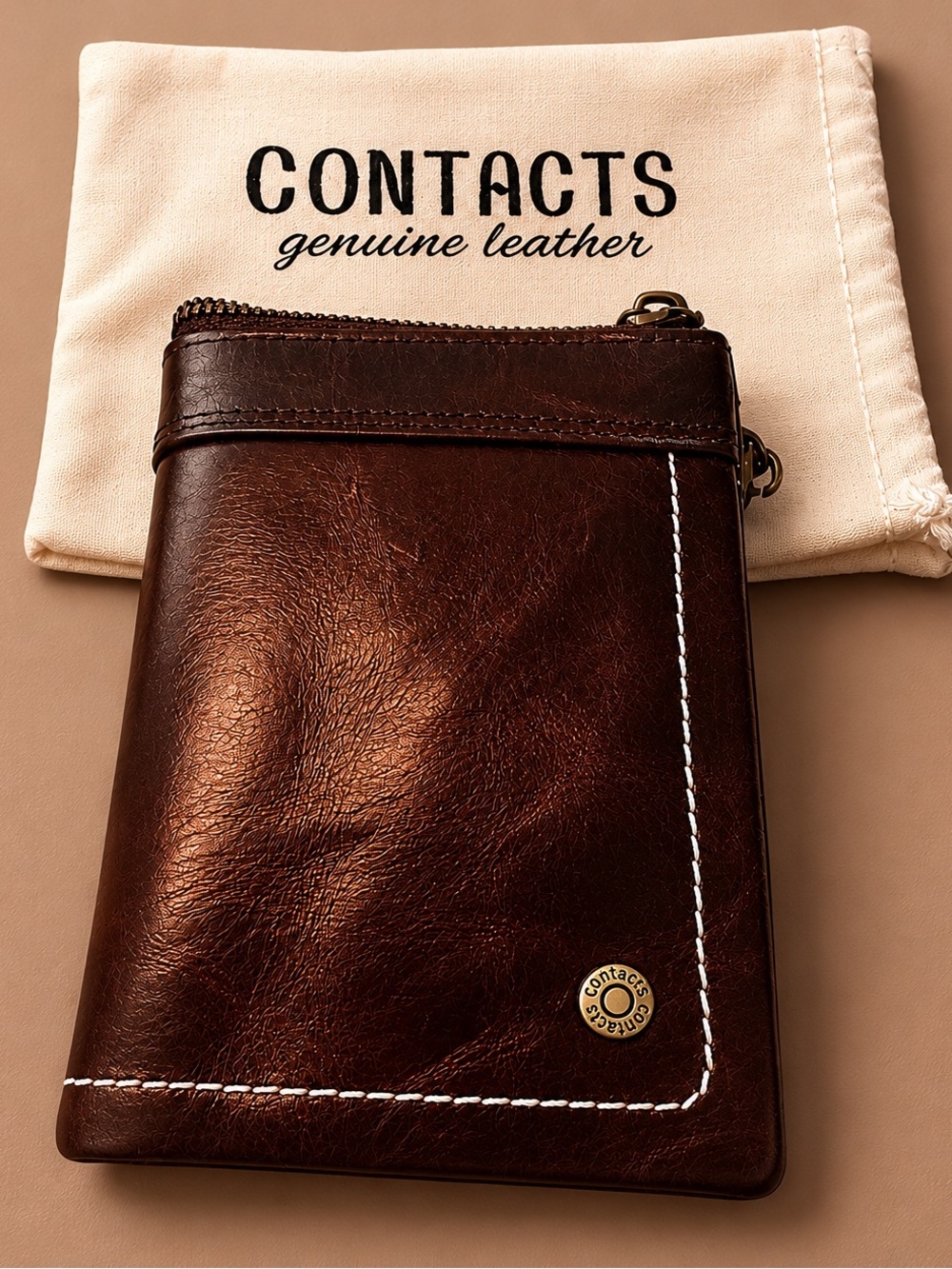 Men's Dark Brown Leather Wallet Classic 
NWT Air Tags Slot 🤎